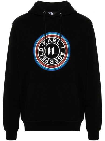 Baskılı hoodie Karl Lagerfeld siyah