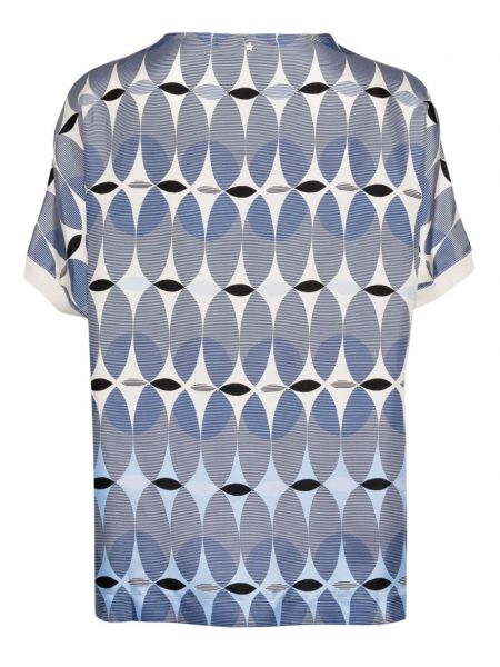 T-shirt en soie à imprimé à motif géométrique Lorena Antoniazzi