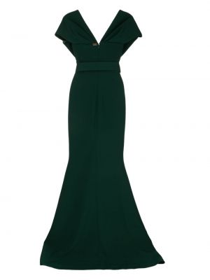 Vakarinė suknelė v formos iškirpte Rhea Costa žalia