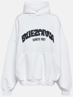 Jersey hoodie aus baumwoll Balenciaga weiß