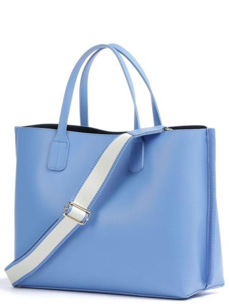 Кожаная сумка шоппер из искусственной кожи Tommy Hilfiger синяя