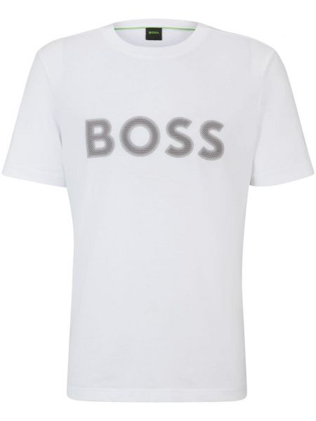 Βαμβακερή μπλούζα Boss λευκό