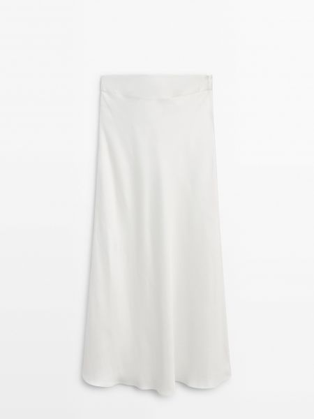 Атласная юбка Massimo Dutti серая