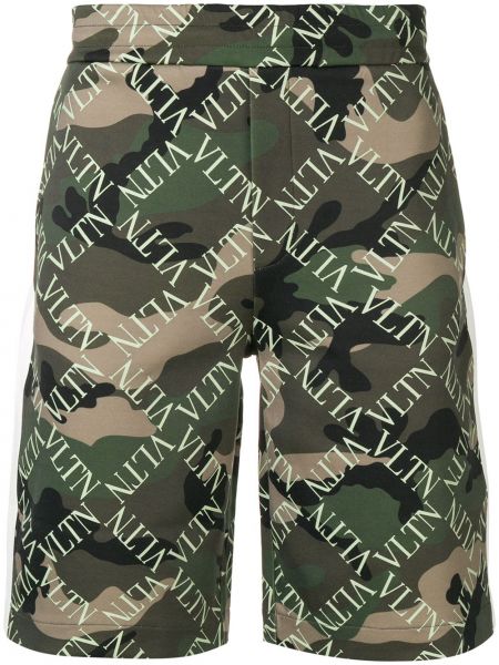 Pantaloni scurți cu model camuflaj Valentino Garavani verde