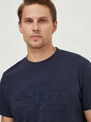 Тениска с дълъг ръкав с апликация Gant
