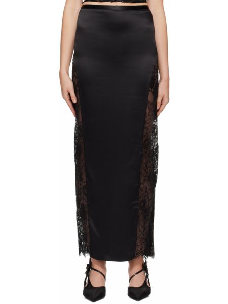 Черная длинная юбка со вставками Fleur Du Mal