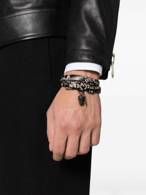 Bracelet en cuir Alexander Mcqueen noir