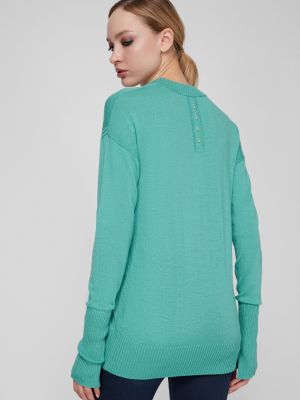Шерстяной пуловер Patrizia Pepe зеленый
