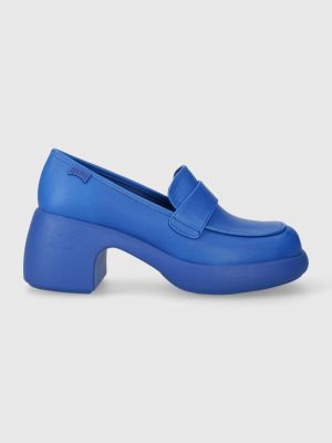 Magassarkú bőr flip-flop Camper kék