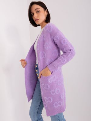 Cardigan cu buzunare Fashionhunters violet