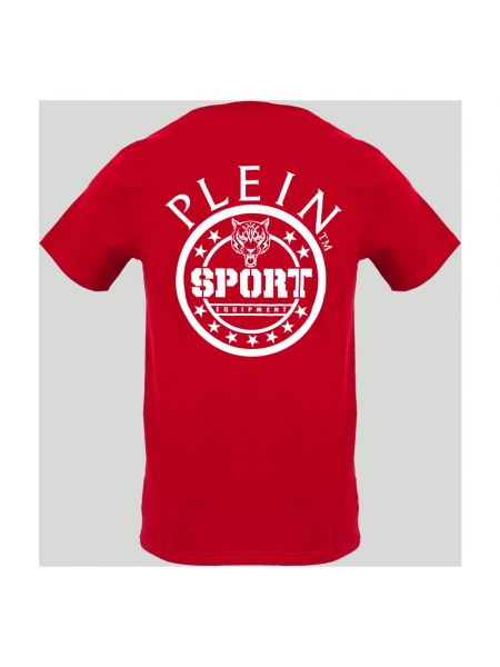 Camiseta de algodón manga corta de cuello redondo Plein Sport rojo