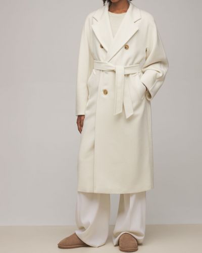 Кашмирено вълнено палто Max Mara бяло