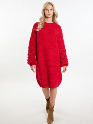 Pletené pletené šaty Izia červená