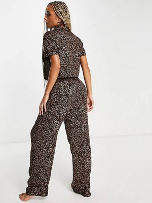 Леопардовая атласная пижама с принтом Hunkemoller