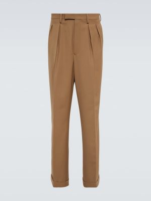 Pantaloni dritti di lana Dries Van Noten marrone