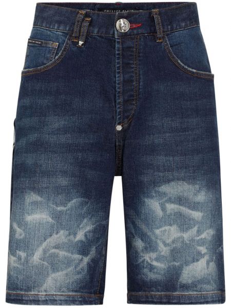 Applikation denimshorts Philipp Plein blå