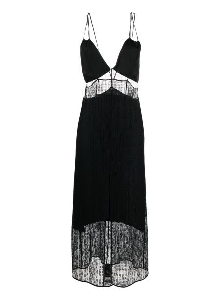Prozirna haljina na naramenice Givenchy crna