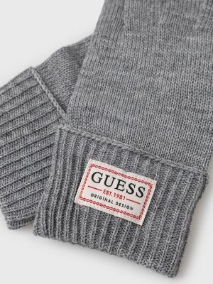 Шерстяные перчатки Guess серые