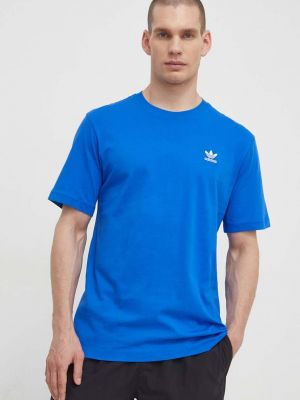 Bavlněné tričko s aplikacemi Adidas Originals modré