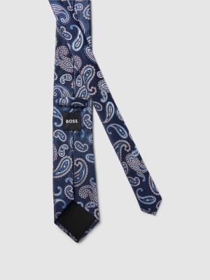 Jedwabny krawat z wzorem paisley Boss
