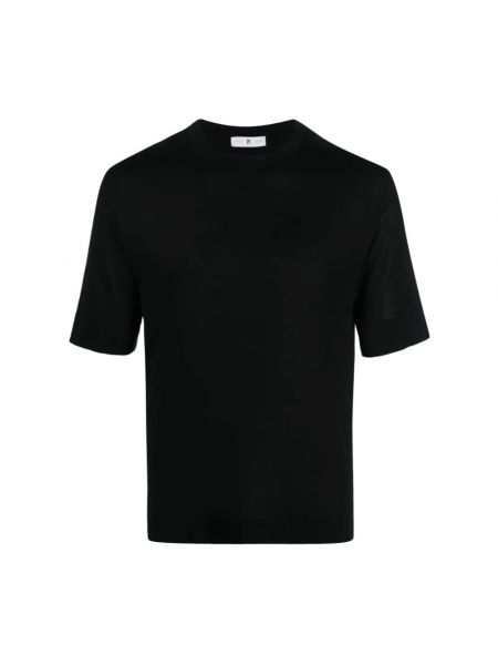 Jedwabna koszulka bawełniana Pt Torino czarna