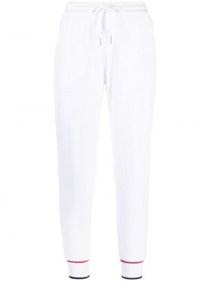 Pantalones de chándal a rayas Thom Browne blanco