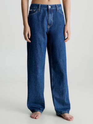 Traperice ravnih nogavica Calvin Klein Jeans plava