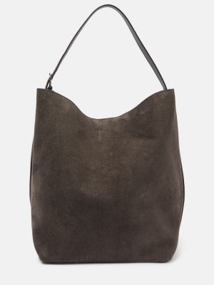 Shopper torbica od brušene kože Toteme siva