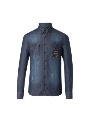 Koszula jeansowa Philipp Plein niebieska