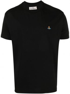 T-shirt brodé en coton Vivienne Westwood noir