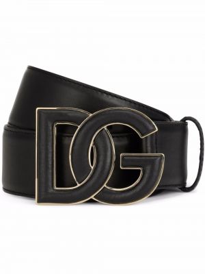 Кожаный колан с катарама Dolce & Gabbana черно