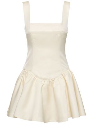 Bílé peplum saténové mini šaty Weworewhat