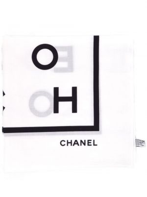 Sciarpa con stampa Chanel Pre-owned bianco