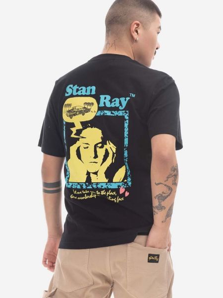 Koszulka bawełniana z nadrukiem Stan Ray czarna