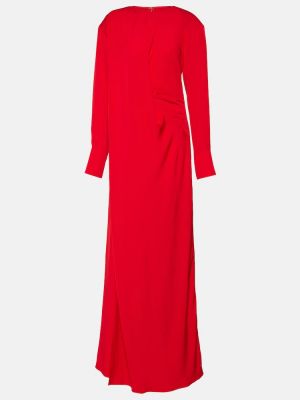 Satynowa sukienka długa Stella Mccartney czerwona