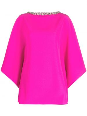 Bluza z draperijo s kristali Safiyaa roza