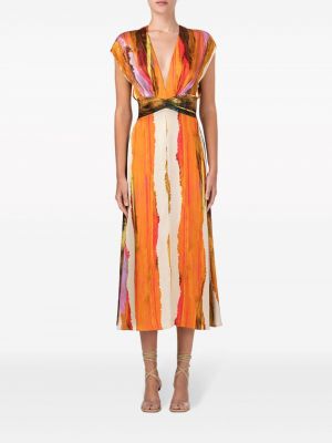 Šaty bez rukávů Silvia Tcherassi oranžové