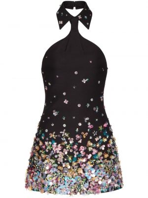 Virágos mini ruha Valentino Garavani fekete