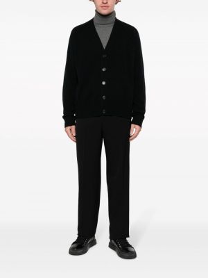 Kardigan wełniany z dekoltem w serek Calvin Klein czarny