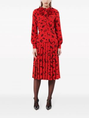 Květinové hedvábné sukně s potiskem Alessandra Rich červené