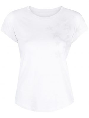 Koszulka skinny fit w gwiazdy Zadig&voltaire biała