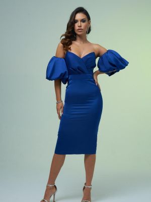 Vakarinė suknelė su balioninėmis rankovėmis Carmen mėlyna
