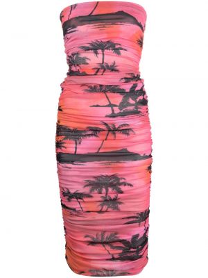 Μίντι φόρεμα από διχτυωτό The Andamane ροζ