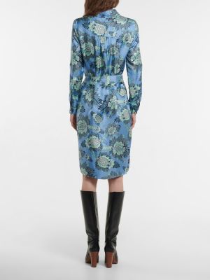 Hedvábné šaty Diane Von Furstenberg modré