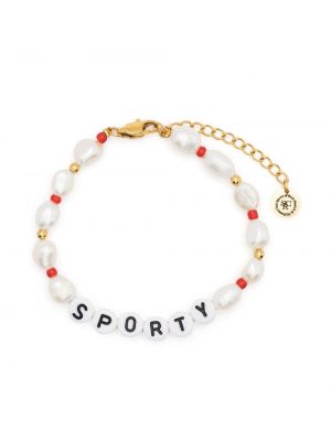 Brăţară cu perle Sporty & Rich alb