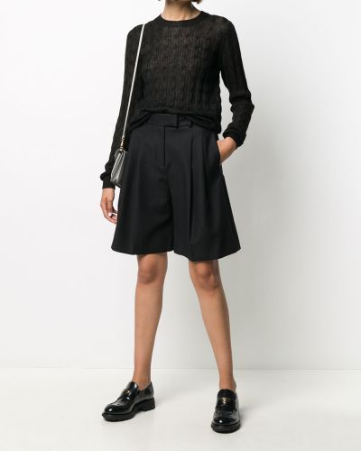 Průsvitný pletený svetr Prada černý