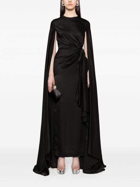Saténové večerní šaty Solace London černé