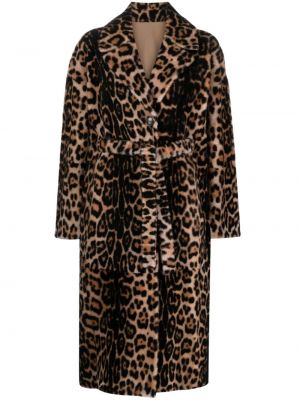 Kabát s potlačou s leopardím vzorom Yves Salomon
