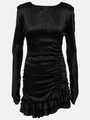 Hedvábné šaty Alessandra Rich černé