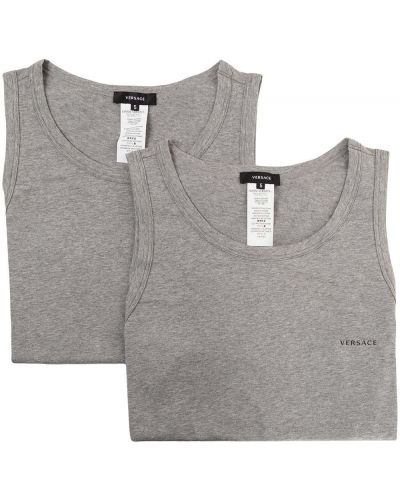 Camiseta sin mangas Versace gris
